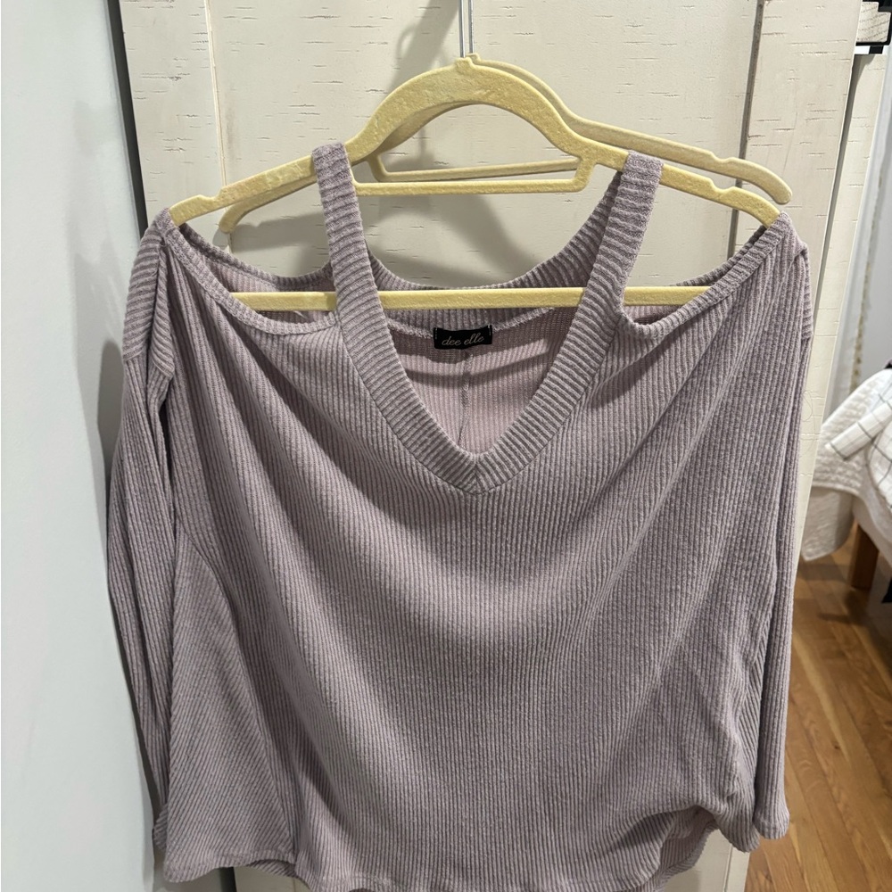 Dee Elle Light Purple Ribbed Top